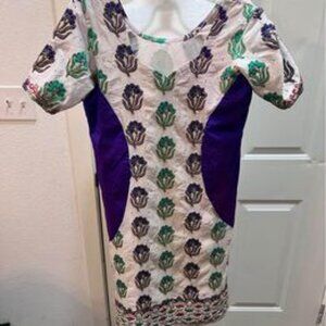 Vintage 1990's Handmade Dress with Embroidery and Embellishments